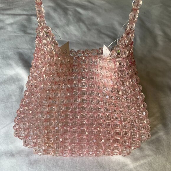 Handbags - Beaded Shoulder Bag in Pretty Pink Sparkly Beads, NWT